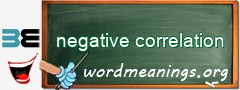WordMeaning blackboard for negative correlation